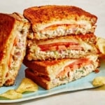 Air Fryer tuna melt recipe on a plate.