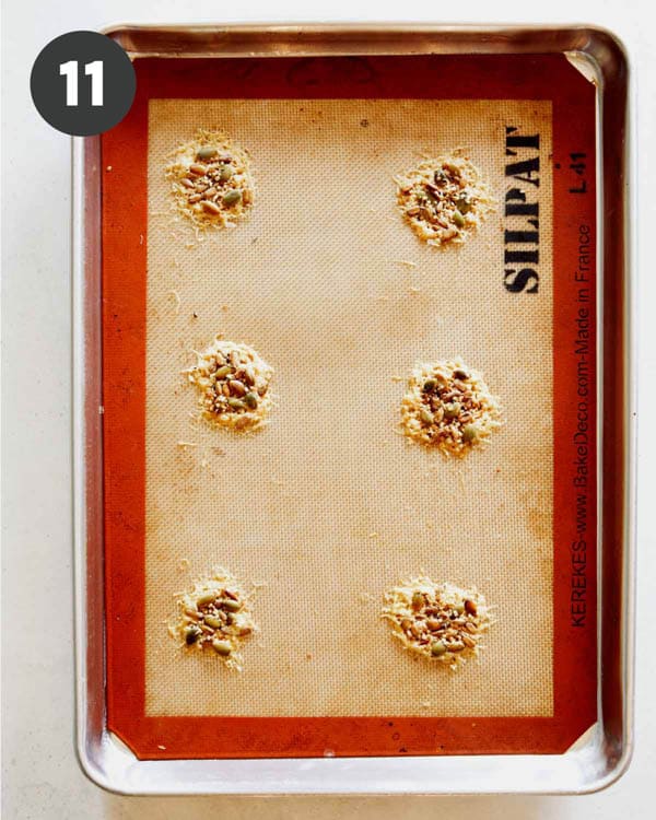 Parmesan Crisps on a baking sheet baked.