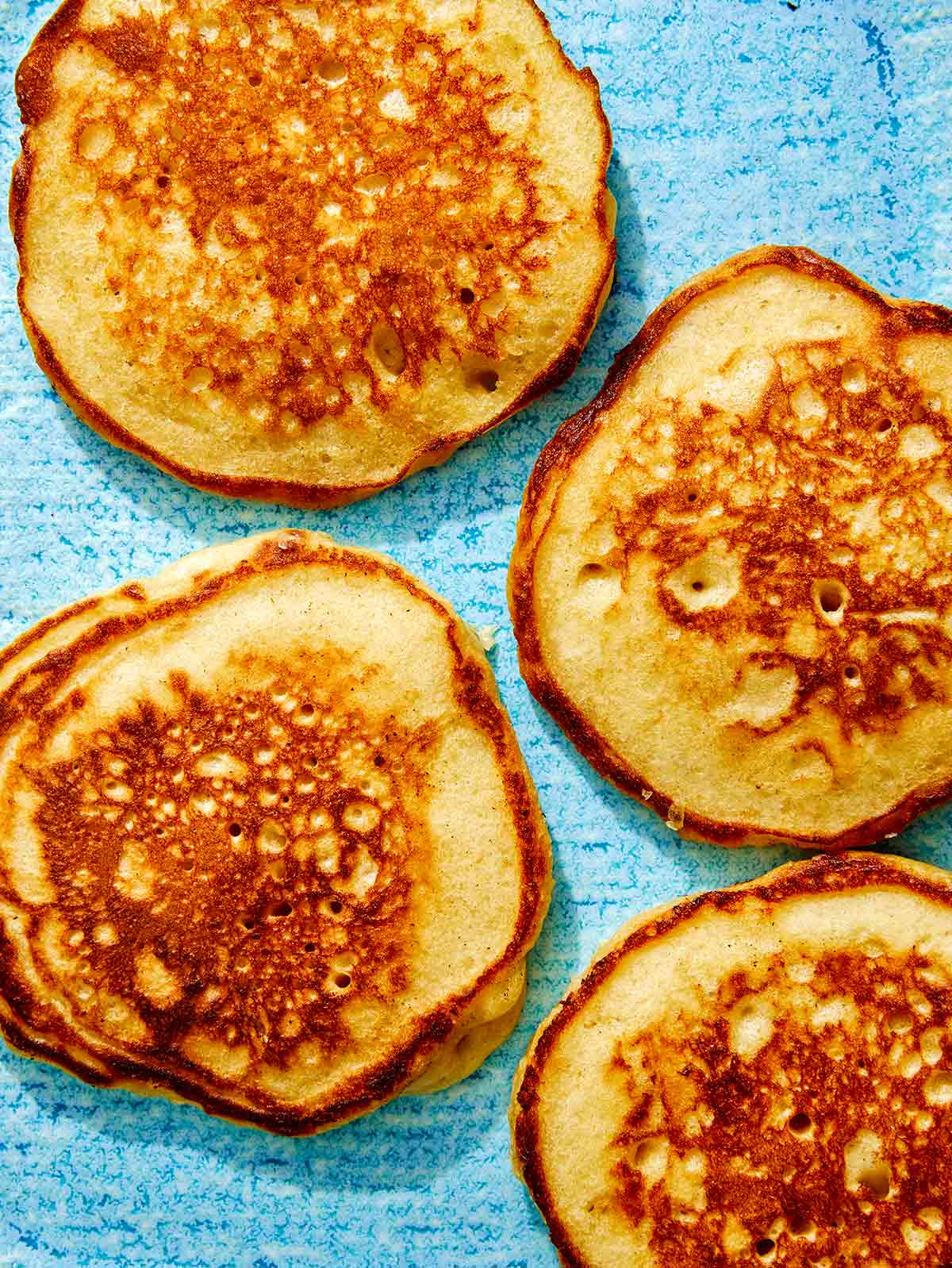 Buttermilk pancakes up close. 