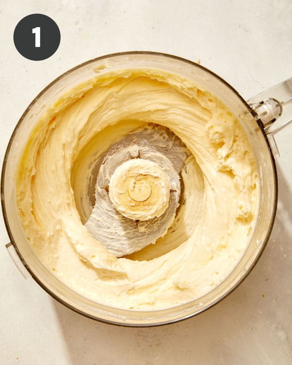 Whipped brie in a food processor.