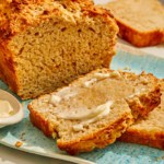 Black pepper parmesan beer bread with butter.