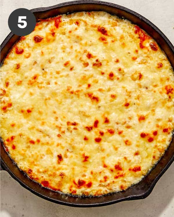 Corn dip in a skillet warmed.