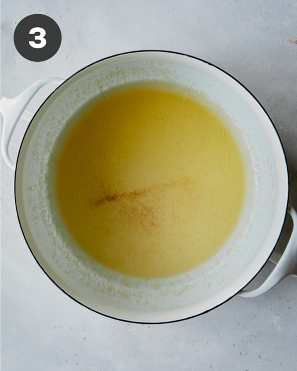 Butter melting in a pot.