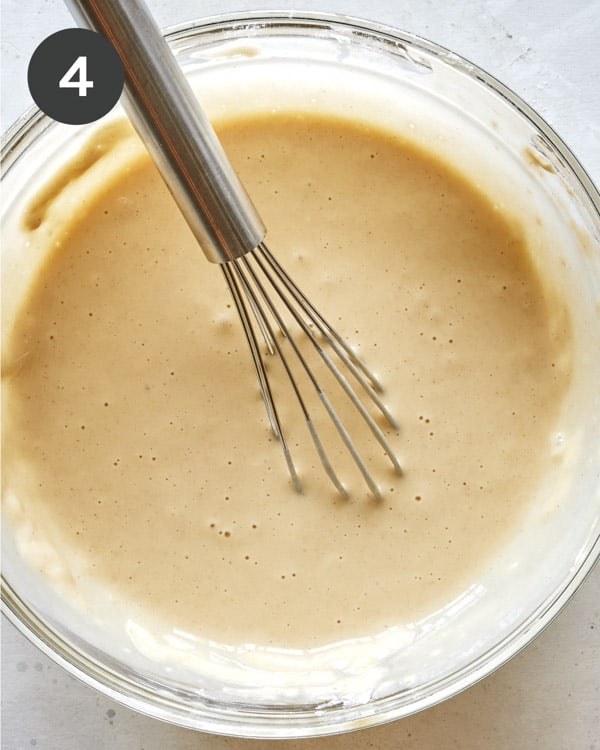 Okonomoyaki batter in a bowl.