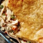 Easy chicken pot pie recipe made in skillets.