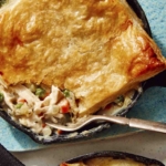 Easy chicken pot pie recipe made in skillets.