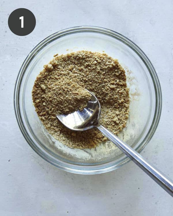 Dry rub ingredients combined together in a bowl. 