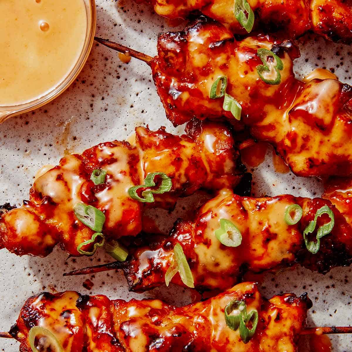 Bang Bang Chicken Skewers (Air Fryer Version)