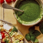 Basil vinaigrette in a bowl.