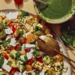 Basil vinaigrette in a bowl.