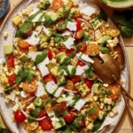 Summer corn salad recipe on a platter.