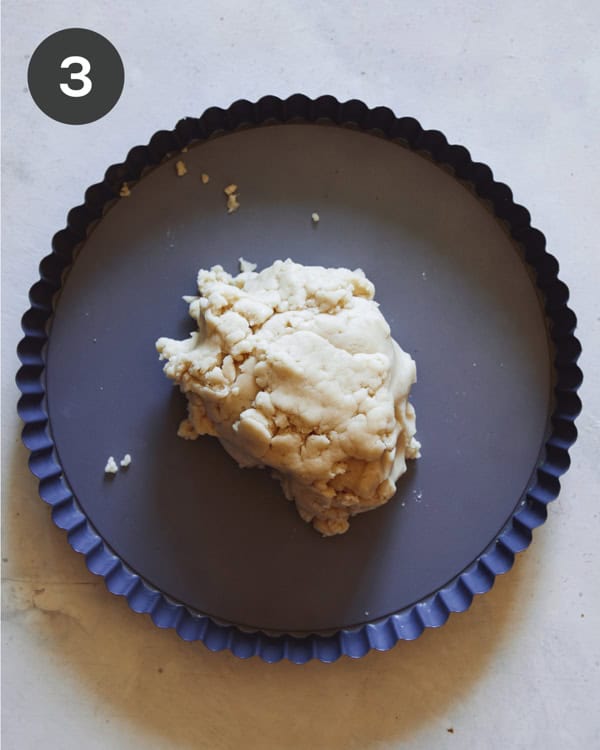 Tart dough in a tart shell.