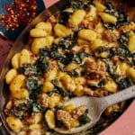 Keptų gnocchi receptų kortelė.