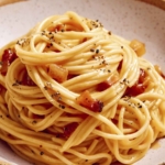 Basic carbonara recipe in a bowl.