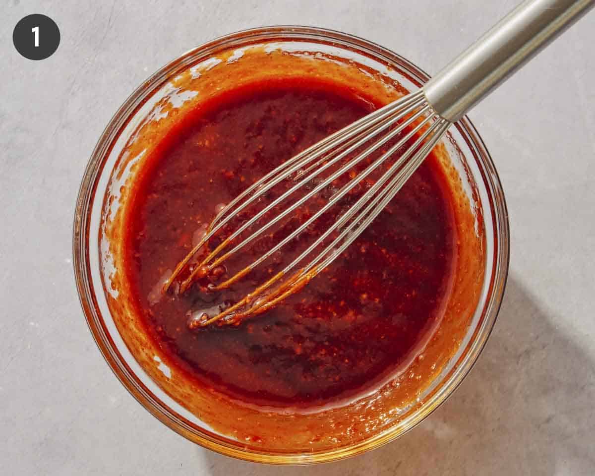 Spicy Gochujang sauce for Korean Fried Chicken. 