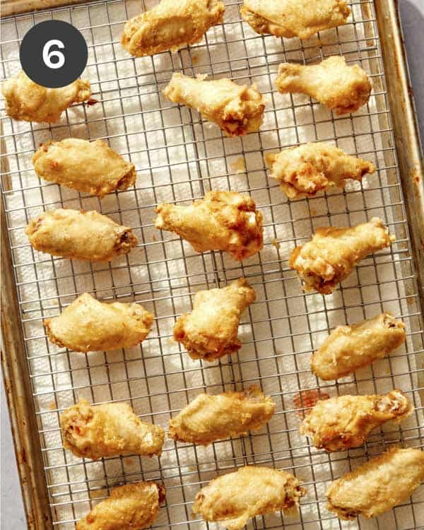 First fry on Korean Fried Chicken.