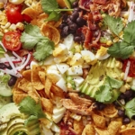 Up close on a southwest style cobb salad.