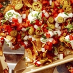 Frito pie recipe being served with a spatula.