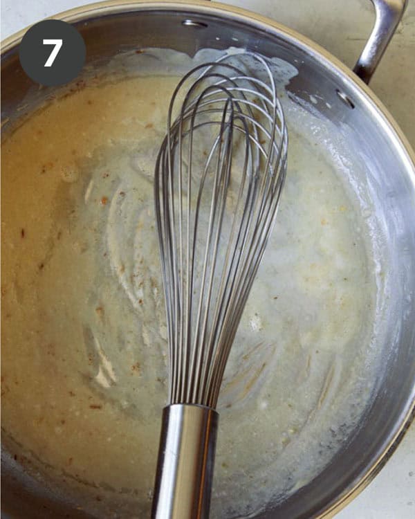 Melted butter and flour in a skillet to make gravy.