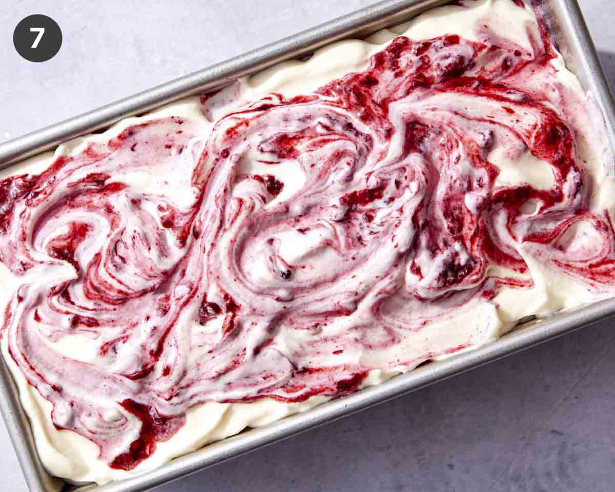 No churn ice cream in a loaf pan.