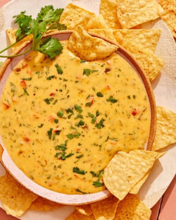 Queso dip recipe in a bowl ready to be served.