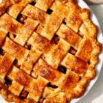 Apple pie with a cheddar crust recipe up close.