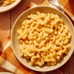 A bowl of crock pot mac and cheese.