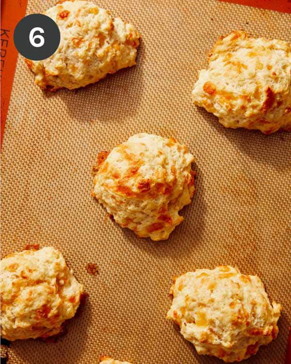 Freshly baked cheddar bay biscuits.