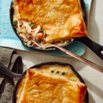 Easy chicken pot pie recipe made in skillets.