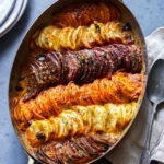 Roasted root vegetable gratin.