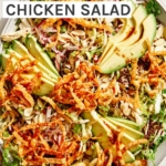 Sesame ginger chicken salad in a big bowl.