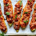 Zucchini boats baked.