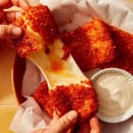 Chilis Mozzarella Sticks copy cat recipe with ranch on the side.