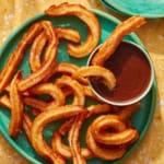 Spanish Churros with chocolate sauce on the side.