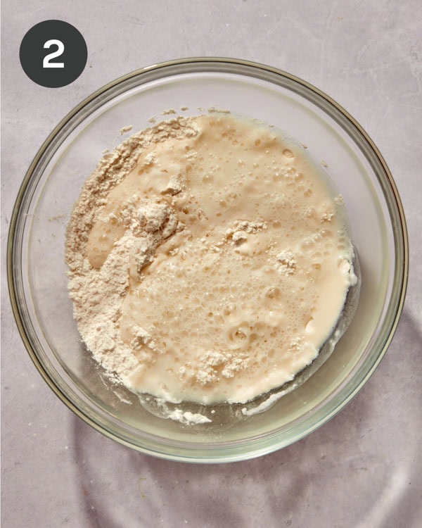 Churro batter in a glass bowl to make Spanish Churros.