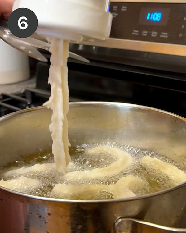 Spanish Churros being fried.