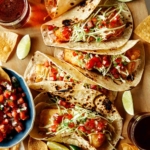 Baja fish tacos on a platter.