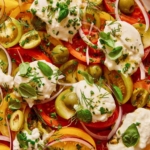 Tomato salad recipe up close.