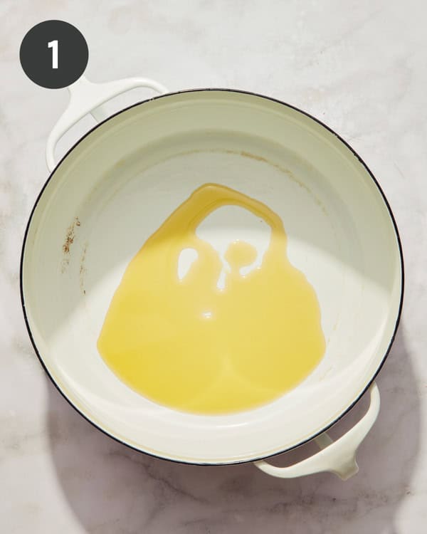 A pot with oil in it.