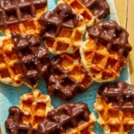 Liege waffle recipe shown on a platter.