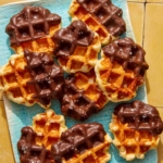 Liege waffle recipe shown on a platter.
