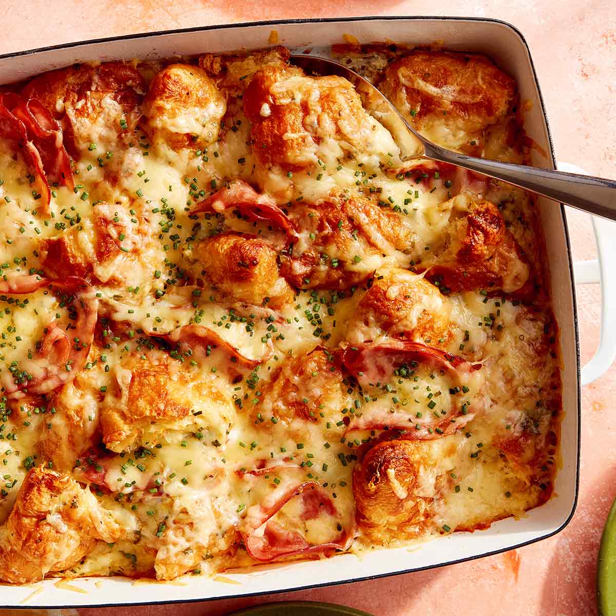 Croissant Breakfast Bake (with ham and cheese)